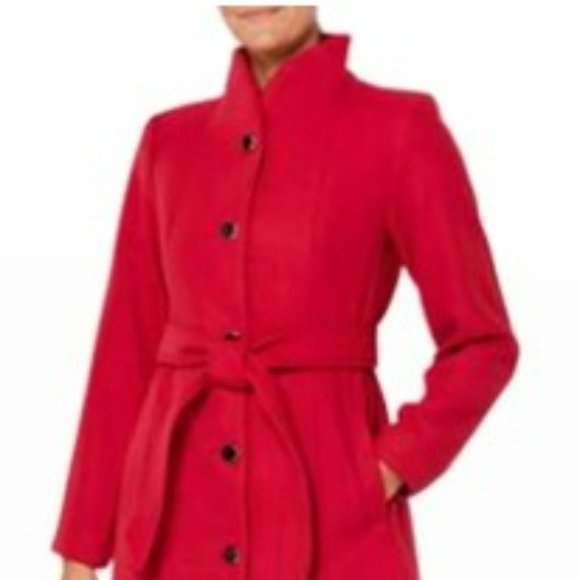 KATE SPADE - Single-breasted Belted Coat In Bright Pink, Small - Picture 1 of 9